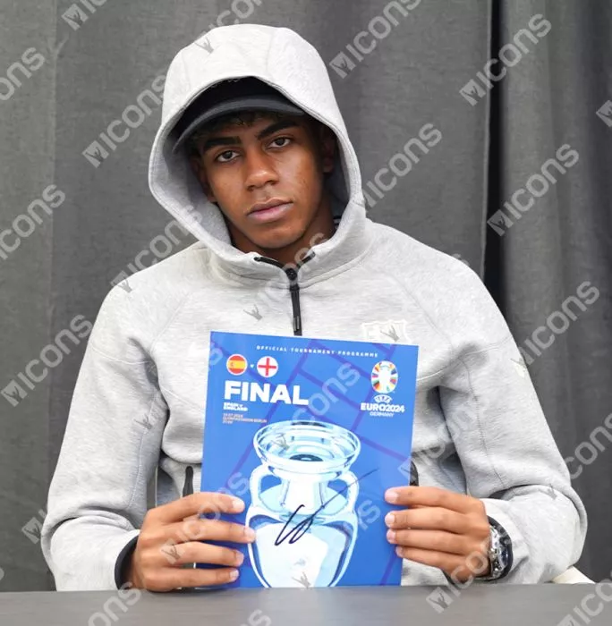 Lamine Yamal Signed And Framed Programme: UEFA EURO 2024 Final
