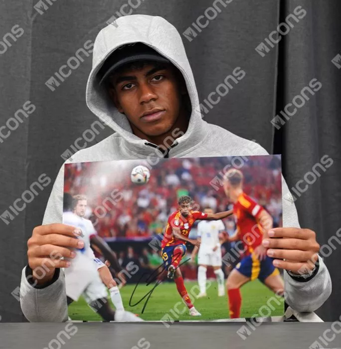 Lamine Yamal Signed Spain Photo In Black Wooden Frame: UEFA EURO 2024 Goal Vs France