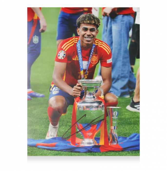 Lamine Yamal Signed Spain Photo In Premium Photo Frame: UEFA EURO 2024 Winner