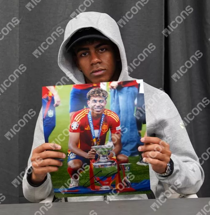 Lamine Yamal Signed Spain Photo In Premium Photo Frame: UEFA EURO 2024 Winner