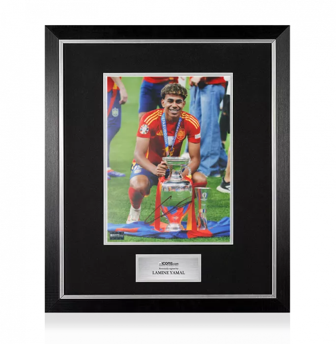 Lamine Yamal Signed Spain Photo In Premium Photo Frame: UEFA EURO 2024 Winner