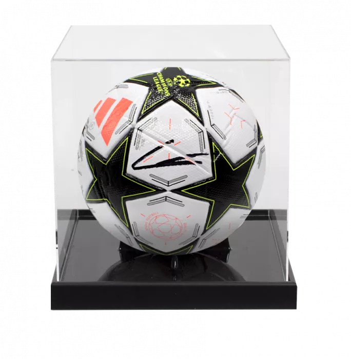 Lamine Yamal Signed UEFA Champions League Football In Acrylic Case