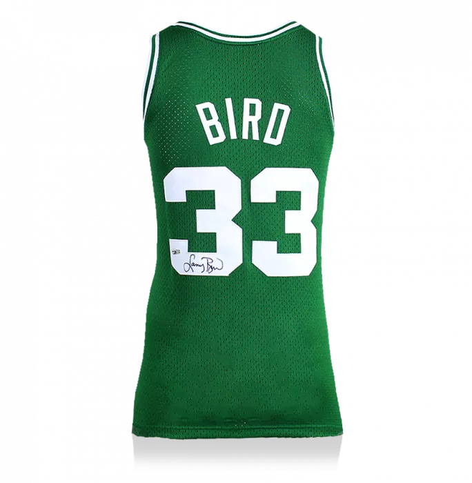 Larry Bird Back Signed Boston Celtics Home Jersey