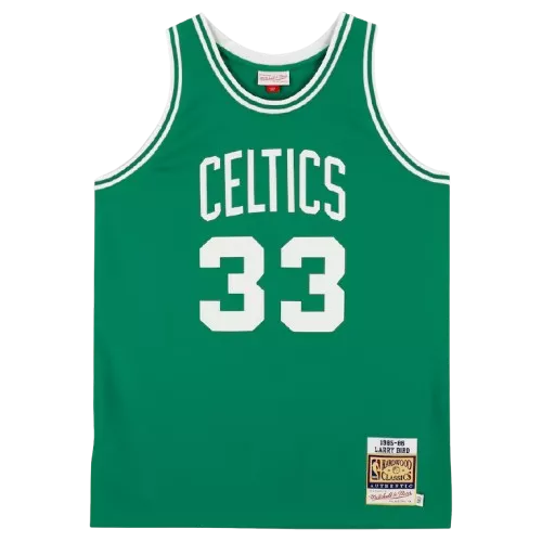 Larry Bird Signed And Framed Boston Celtics Green Authentic Mitchell And Ness Jersey