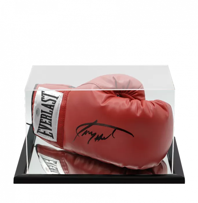 Larry Holmes Signed Everlast Red Boxing Glove In Acrylic Case