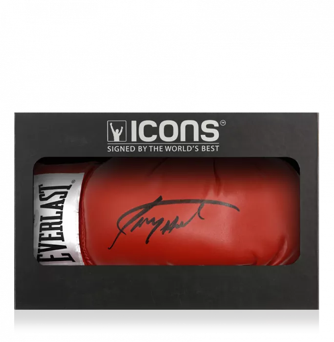 Larry Holmes Signed Everlast Red Boxing Glove In Deluxe Packaging