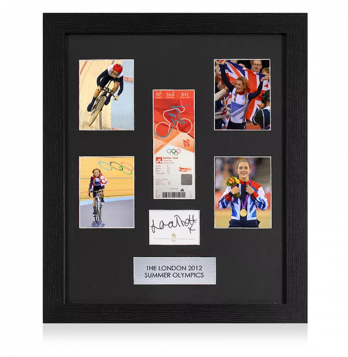 Laura Kenny Signed Card & London 2012 Olympics Ticket Frame
