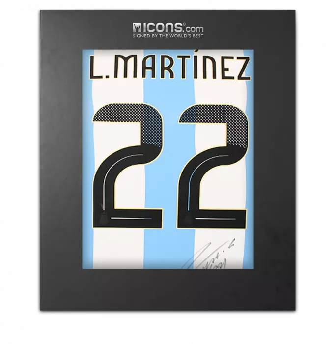 Lautaro Martinez Back Signed Argentina 2024 Home Shirt In Deluxe Packaging