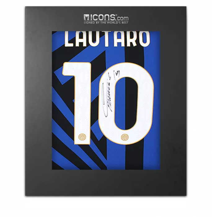 Lautaro Martinez Back Signed Internazionale 2024-25 Home Shirt In Deluxe Packaging