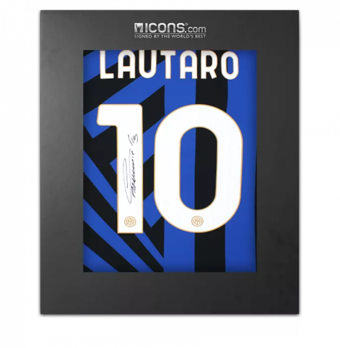 Lautaro Martinez Back Signed Internazionale 2024-25 Home Shirt In Deluxe Packaging