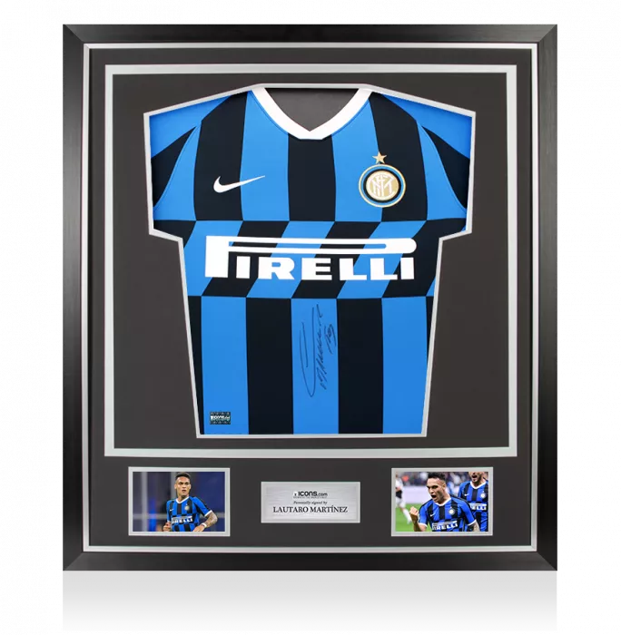 Lautaro Martinez Front Signed Internazionale 2019-20 Home Shirt In Classic Frame