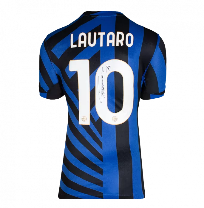 Lautaro Martinez Official UEFA Champions League Back Signed And Hero Framed Internazionale 2024-25 Home Shirt