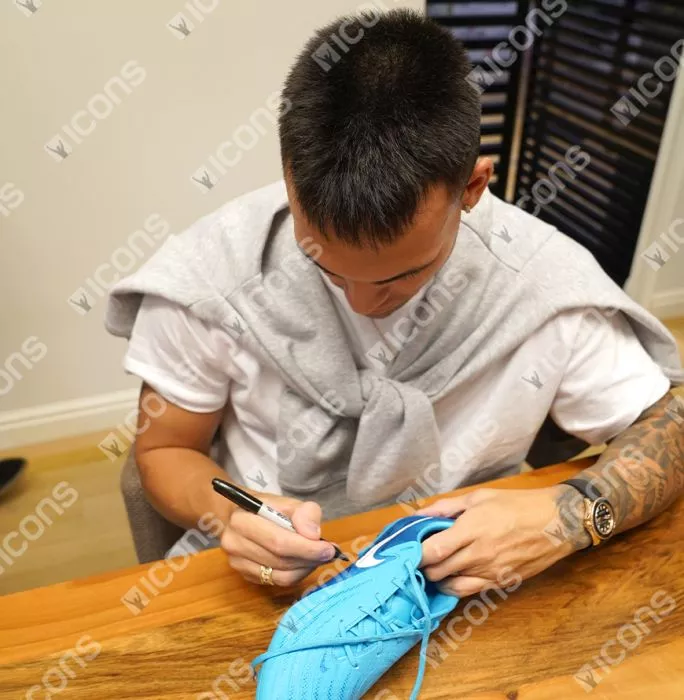 Lautaro Martinez Signed Nike Phantom Boot In Acrylic Case