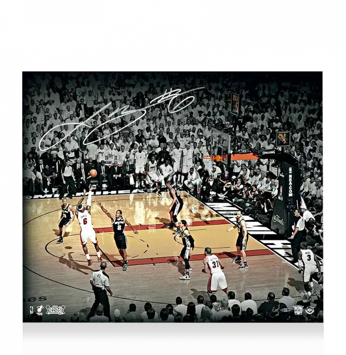 LeBron James Signed Miami Heat Photo: The Shot