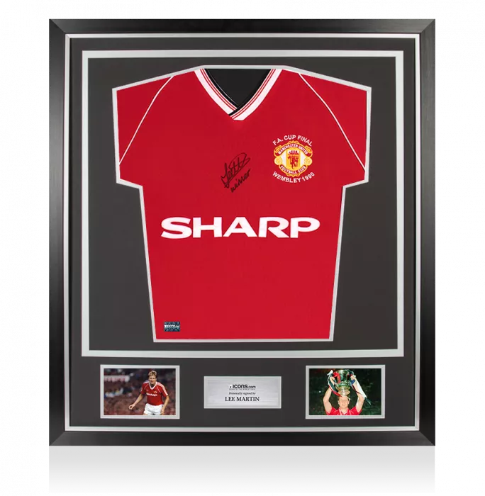 Lee Martin Front Signed Manchester United 1990-91 Home Shirt In Classic Frame