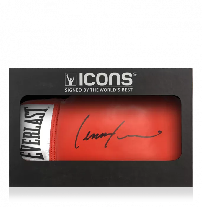 Lennox Lewis Signed Everlast Red Boxing Glove In Deluxe Packaging