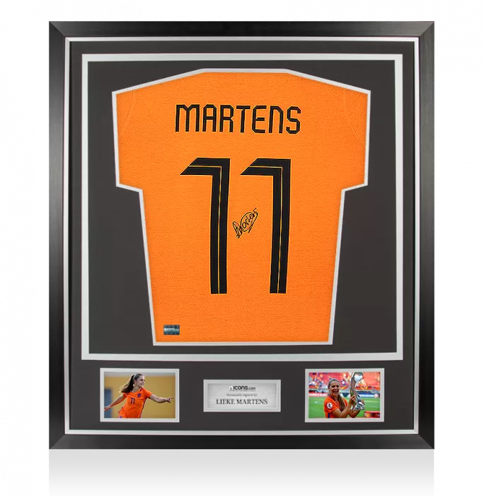 Lieke Martens Back Signed Netherlands T-Shirt With Fan Style Numbers In Classic Frame