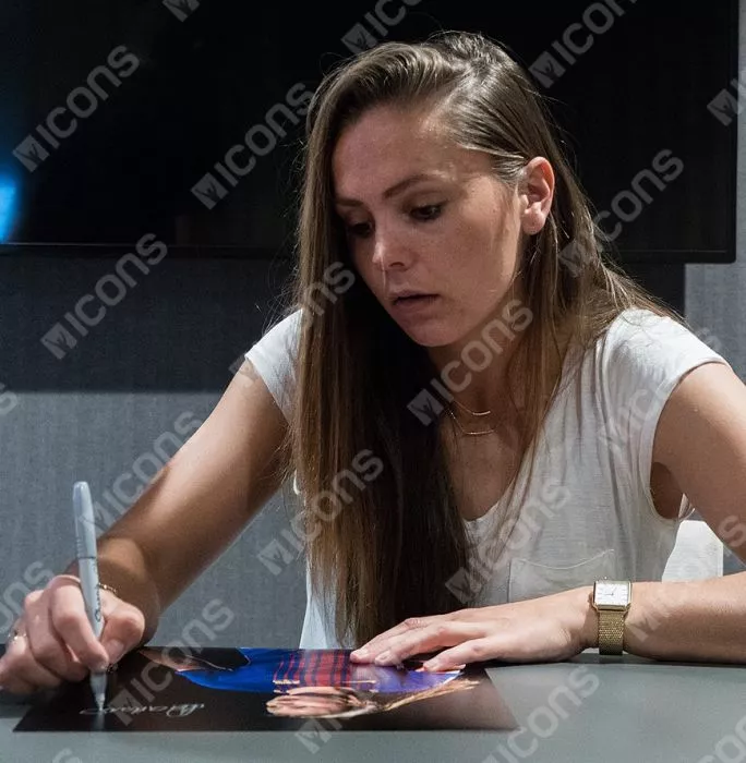Lieke Martens Signed FC Barcelona Photo In Black Wooden Frame: In Action