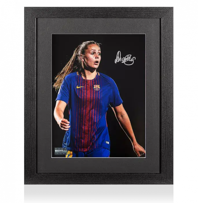 Lieke Martens Signed FC Barcelona Photo In Black Wooden Frame: In Action