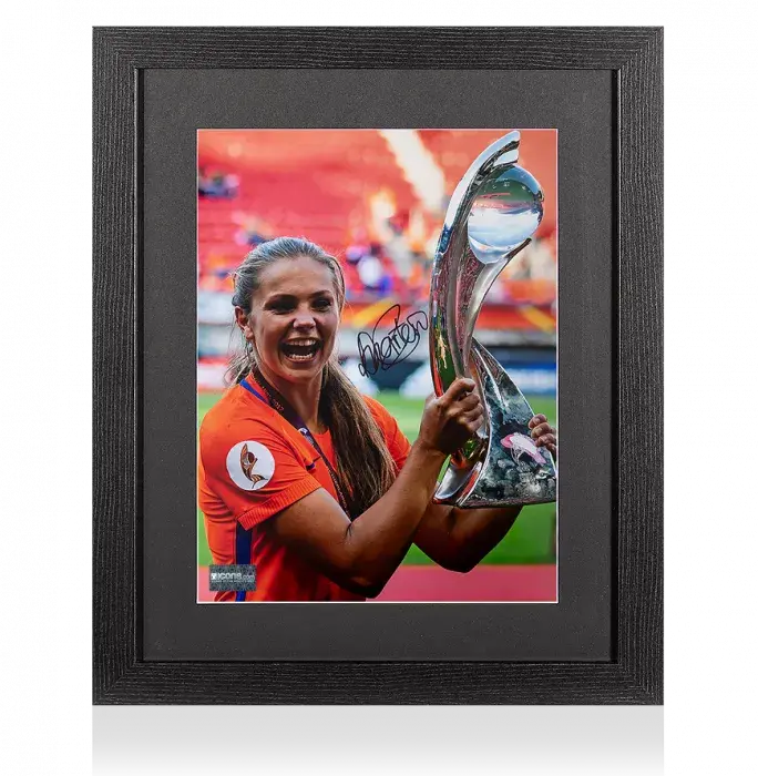Lieke Martens Signed Netherlands Photo In Black Wooden Frame: UEFA Women’s EURO 2017 Winner