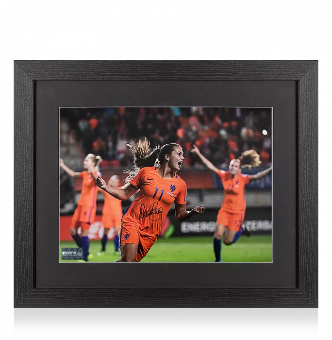 Lieke Martens Signed Netherlands Photo In Black Wooden Frame: UEFA Women’s EURO 2017 Semi-Final Victory Vs England