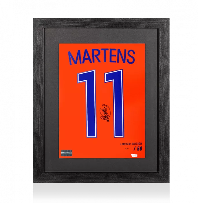 Lieke Martens Signed Netherlands Shirt Print In Black Wooden Frame: Limited Edition 'Martens 11'