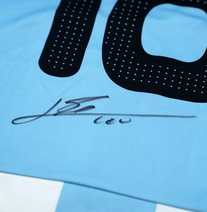 Lionel Messi Back Signed Argentina 2007-09 Home Shirt In Classic Frame