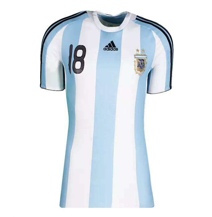 Lionel Messi Back Signed Argentina 2007-09 Home Shirt In Hero Frame: Option 1