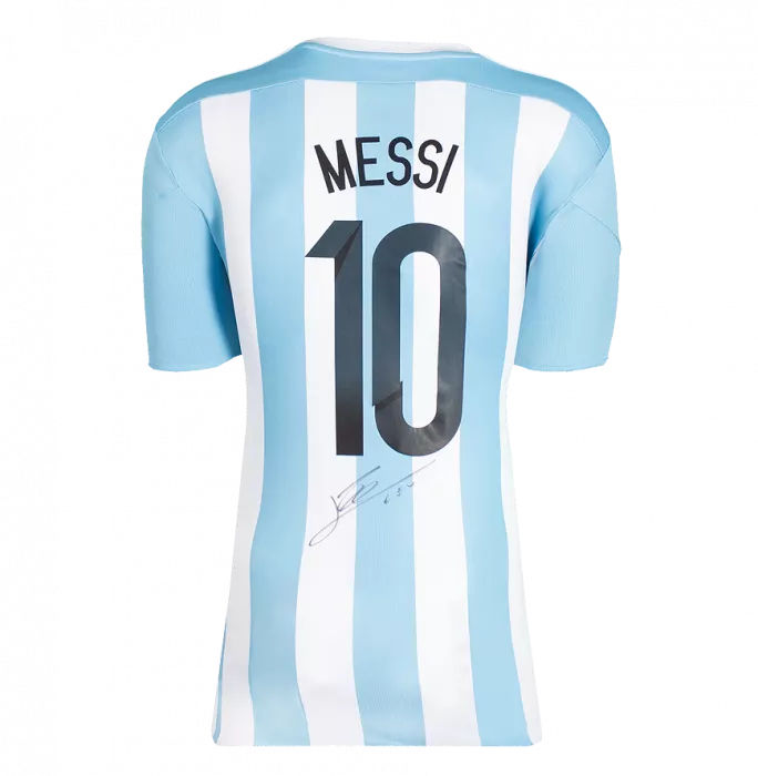 Lionel Messi Back Signed Argentina 2015-16 Home Shirt In Hero Frame: Option 1