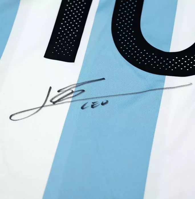 Lionel Messi Back Signed Argentina 2016-17 Home Shirt In Hero Frame: Option 1