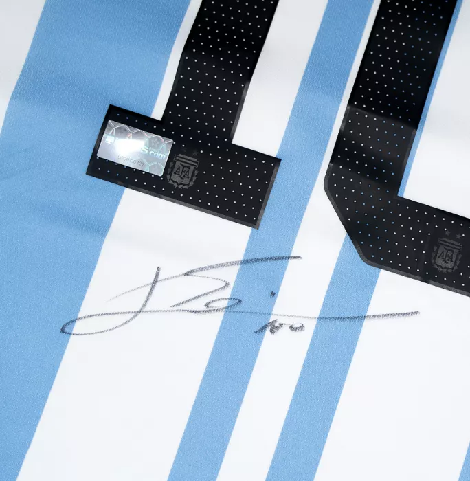 Lionel Messi Back Signed Argentina 2022 Home Shirt In Classic Frame