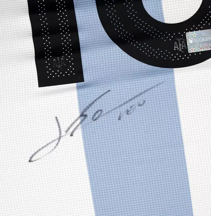 Lionel Messi Back Signed Argentina 2024-25 Anniversary Home Shirt In Classic Frame