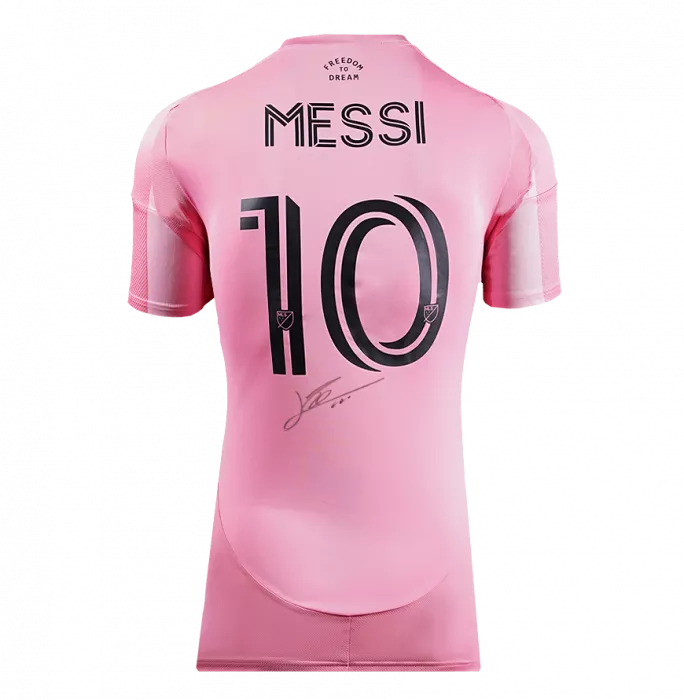 Lionel Messi Back Signed Inter Miami 2025 Home Shirt In Classic Frame