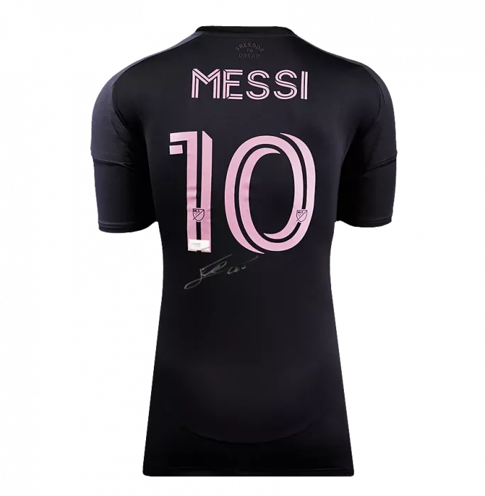 Lionel Messi Back Signed Inter Miami CF 2025 Away Shirt In Hero Frame: Option 1