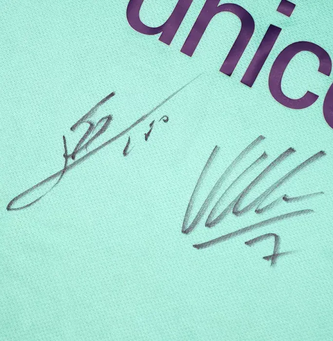 Lionel Messi & David Villa Official UEFA Champions League Front Signed And Framed FC Barcelona 2010-11 Away Shirt