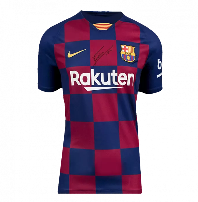 Lionel Messi Front Signed FC Barcelona 2019-20 Authentic Home Shirt In Hero Frame: Option 1