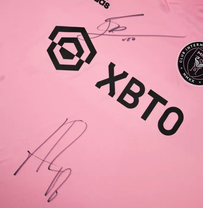 Lionel Messi & Jordi Alba Front Signed Inter Miami CF 2022 Home Shirt In Classic Frame