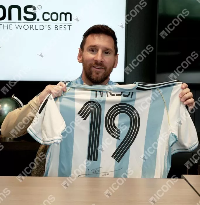 Lionel Messi Official 2006 FIFA World Cup™ Back Signed And Hero Framed Argentina 2005-07 Home Shirt