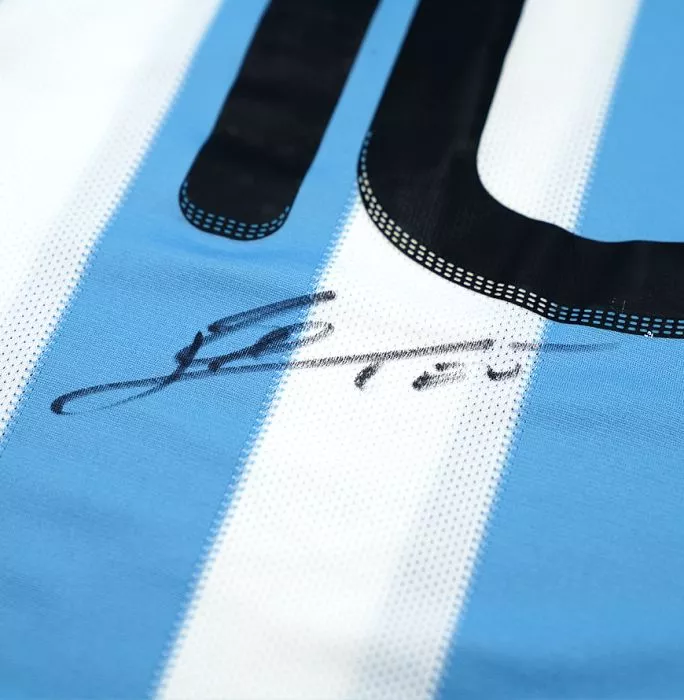 Lionel Messi Official 2010 FIFA World Cup™ Back Signed And Hero Framed Argentina 2010-11 Home Shirt