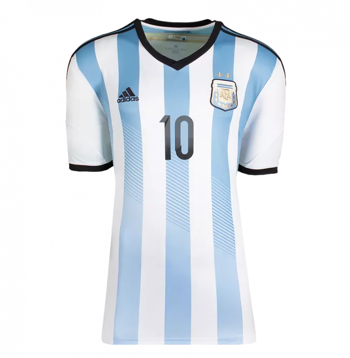 Lionel Messi Official 2014 FIFA World Cup™ Back Signed And Hero Framed Argentina 2014-15 Home Shirt