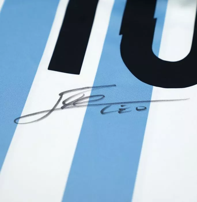 Lionel Messi Official 2014 FIFA World Cup™ Back Signed And Hero Framed Argentina 2014-15 Home Shirt