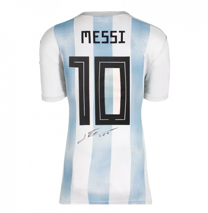 Lionel Messi Official 2018 FIFA World Cup™ Back Signed And Hero Framed Argentina 2018-19 Home Shirt