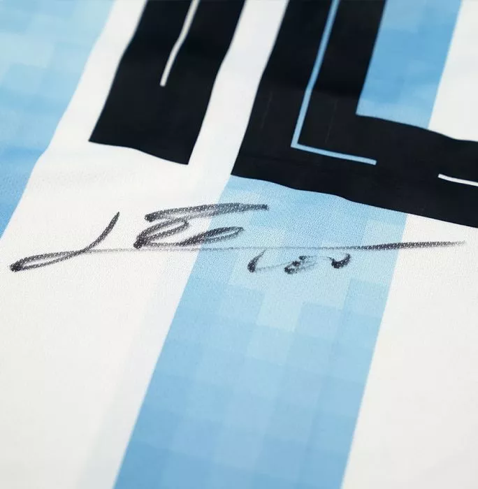 Lionel Messi Official 2018 FIFA World Cup™ Back Signed And Framed Argentina 2018-19 Home Shirt
