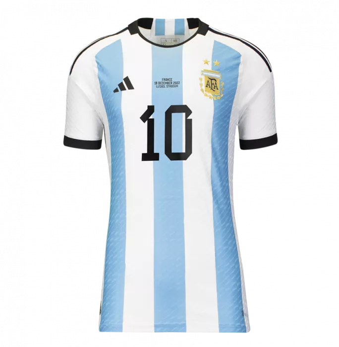 Lionel Messi Official 2022 FIFA World Cup™ Back Signed And Hero Framed Argentina Match Issue 2022 Home Shirt - Manufactured In Argentina Edition