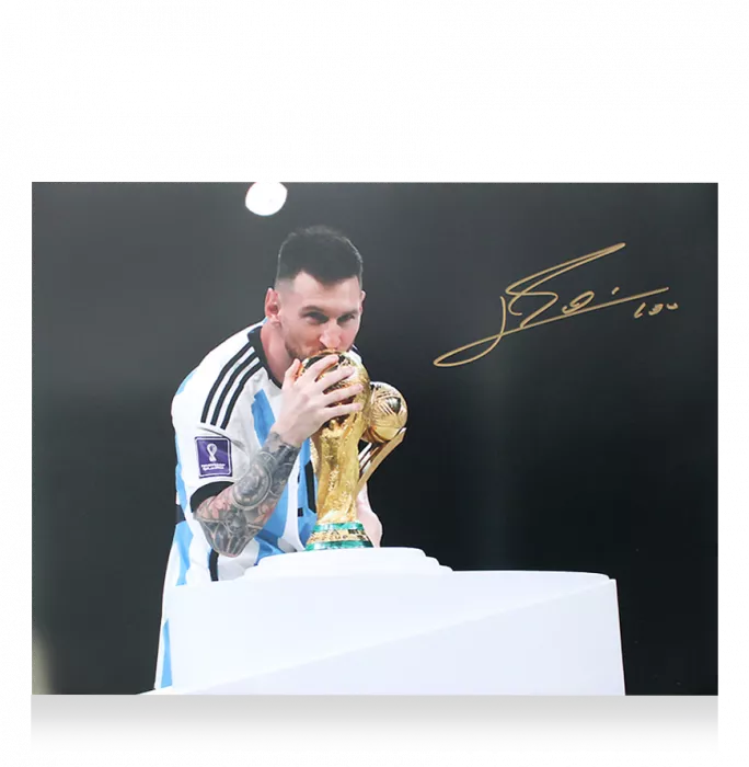 Lionel Messi Official 2022 FIFA World Cup™ Signed And Framed Argentina Photo: 2022 FIFA World Cup Winner
