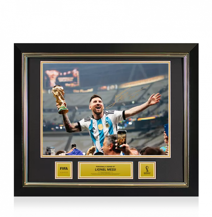 Lionel Messi Official 2022 FIFA World Cup™ Signed and Framed Argentina Photo: 2022 FIFA World Cup Winner