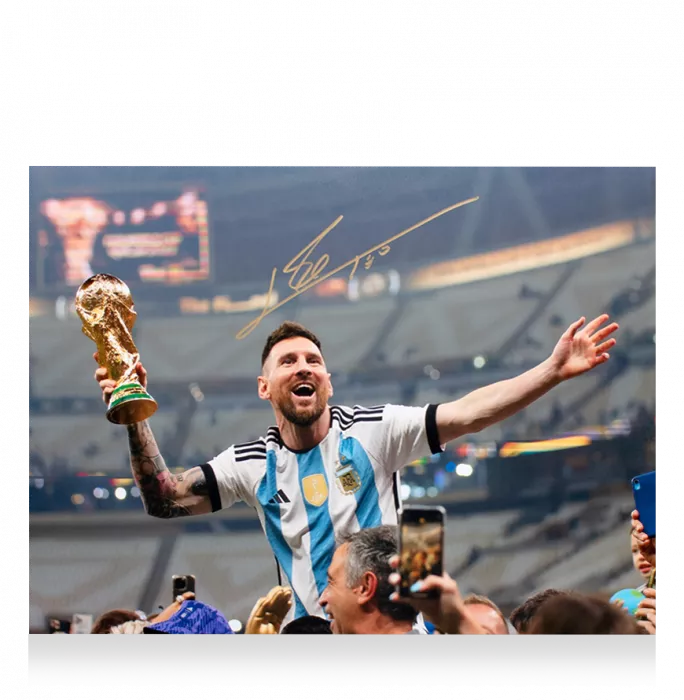 Lionel Messi Official 2022 FIFA World Cup™ Signed And Framed Argentina Photo: 2022 Winner