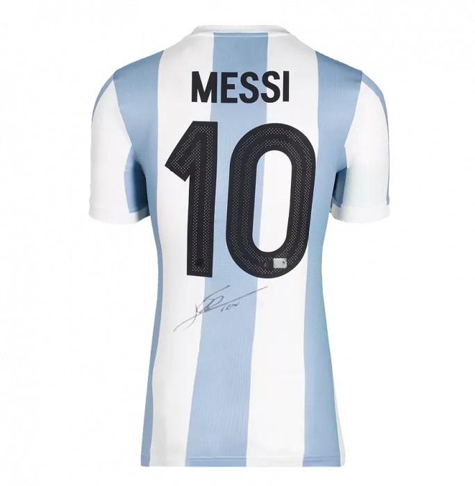 Lionel Messi Official 2026 FIFA World Cup™ Back Signed And Hero Framed Argentina 2024-25 Anniversary Home Shirt