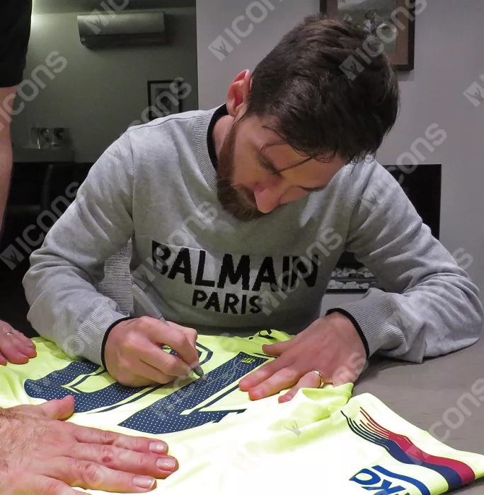 Lionel Messi Official Back Signed FC Barcelona 2018-19 Away Shirt In Classic Frame