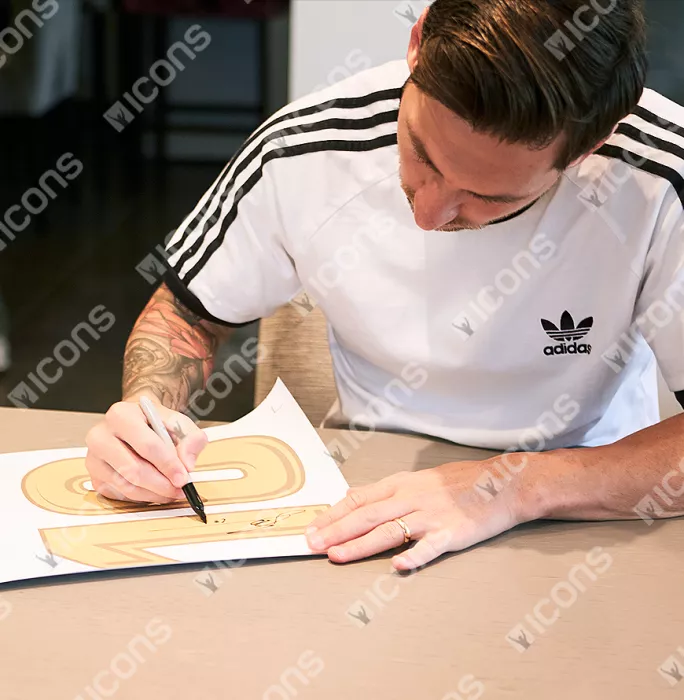 Lionel Messi Official Back Signed FC Barcelona Home Shirt In Classic Frame: Nike 20-Year Anniversary Special Edition